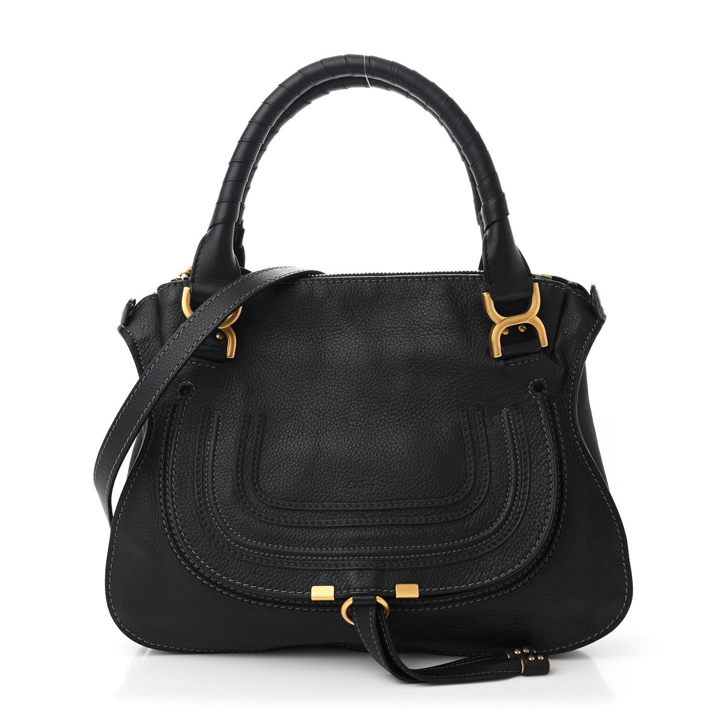 Chloe Calfskin Medium Marcie Satchel Black