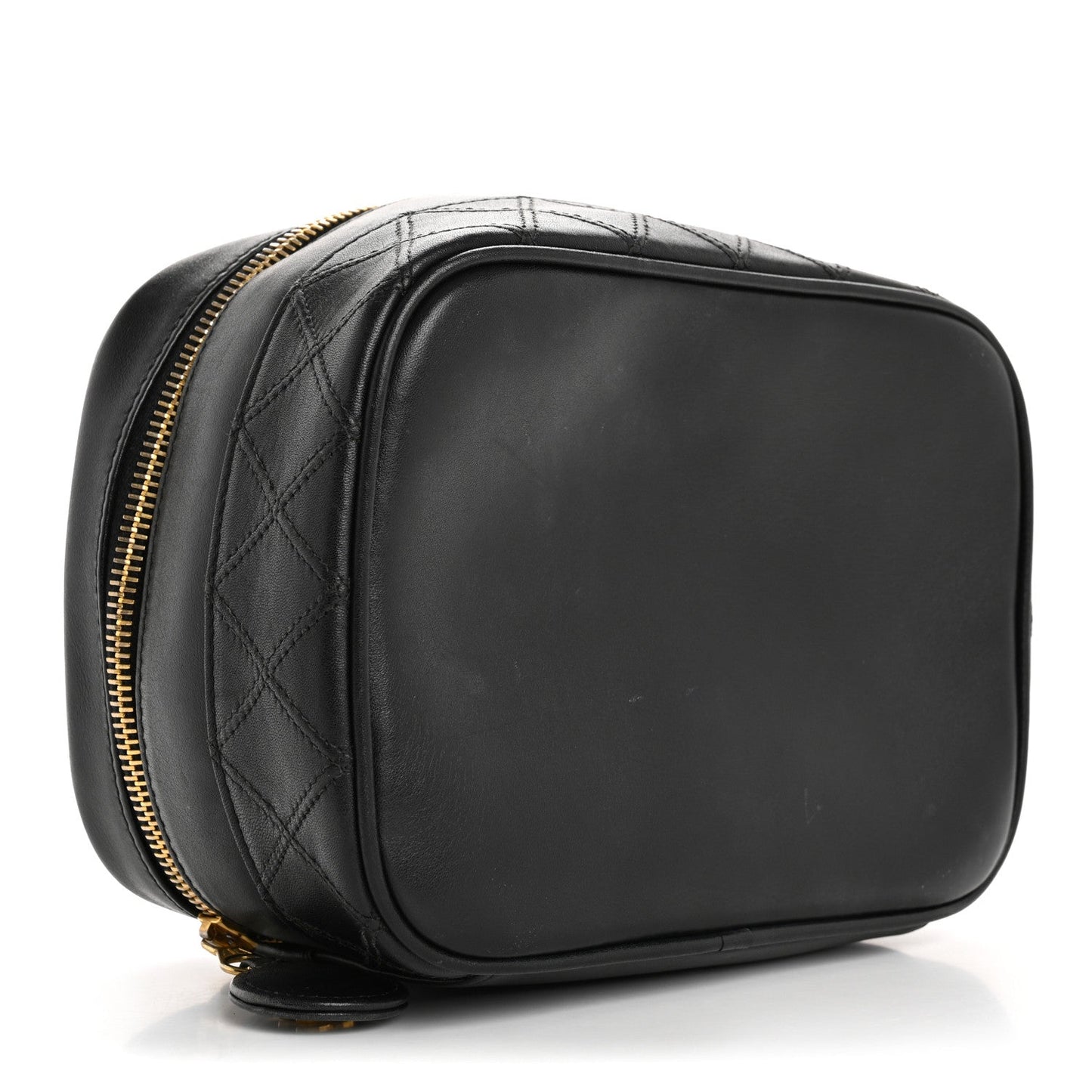 Chanel Lambskin Vanity Cosmetic Case Black