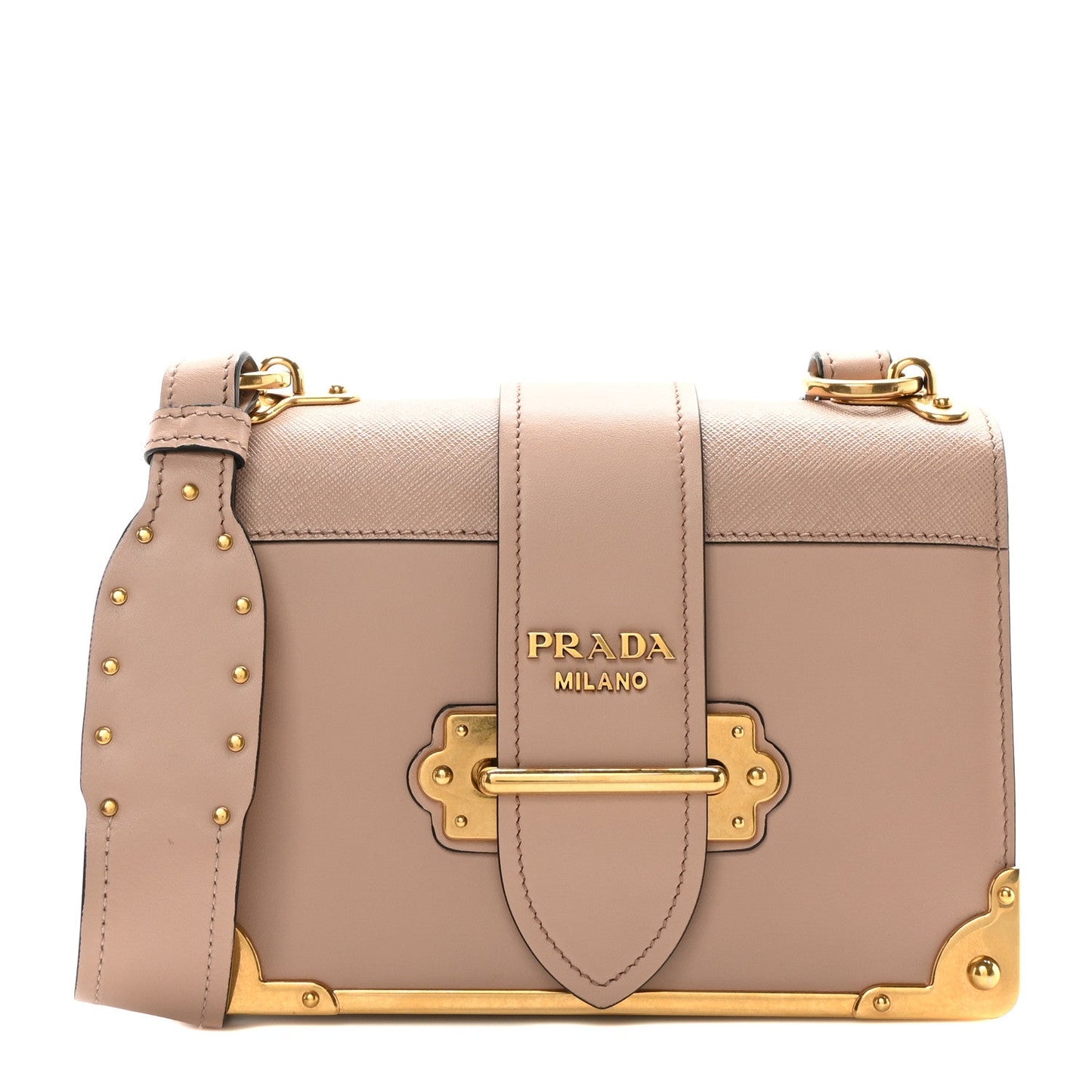 Prada City Calf Saffiano Cahier Bag Cammeo