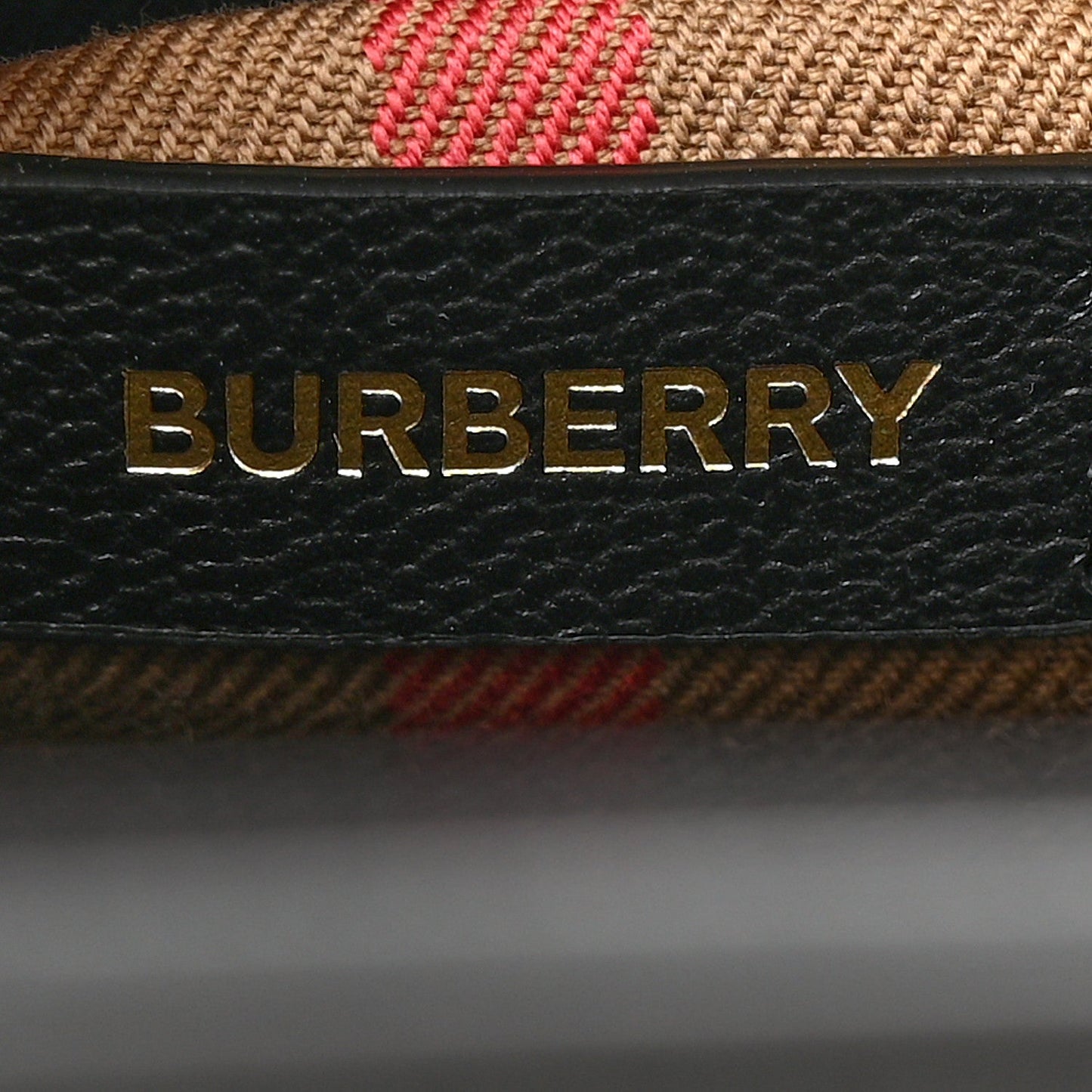 Burberry Calfskin Mega Check Small Banwell Tote Black