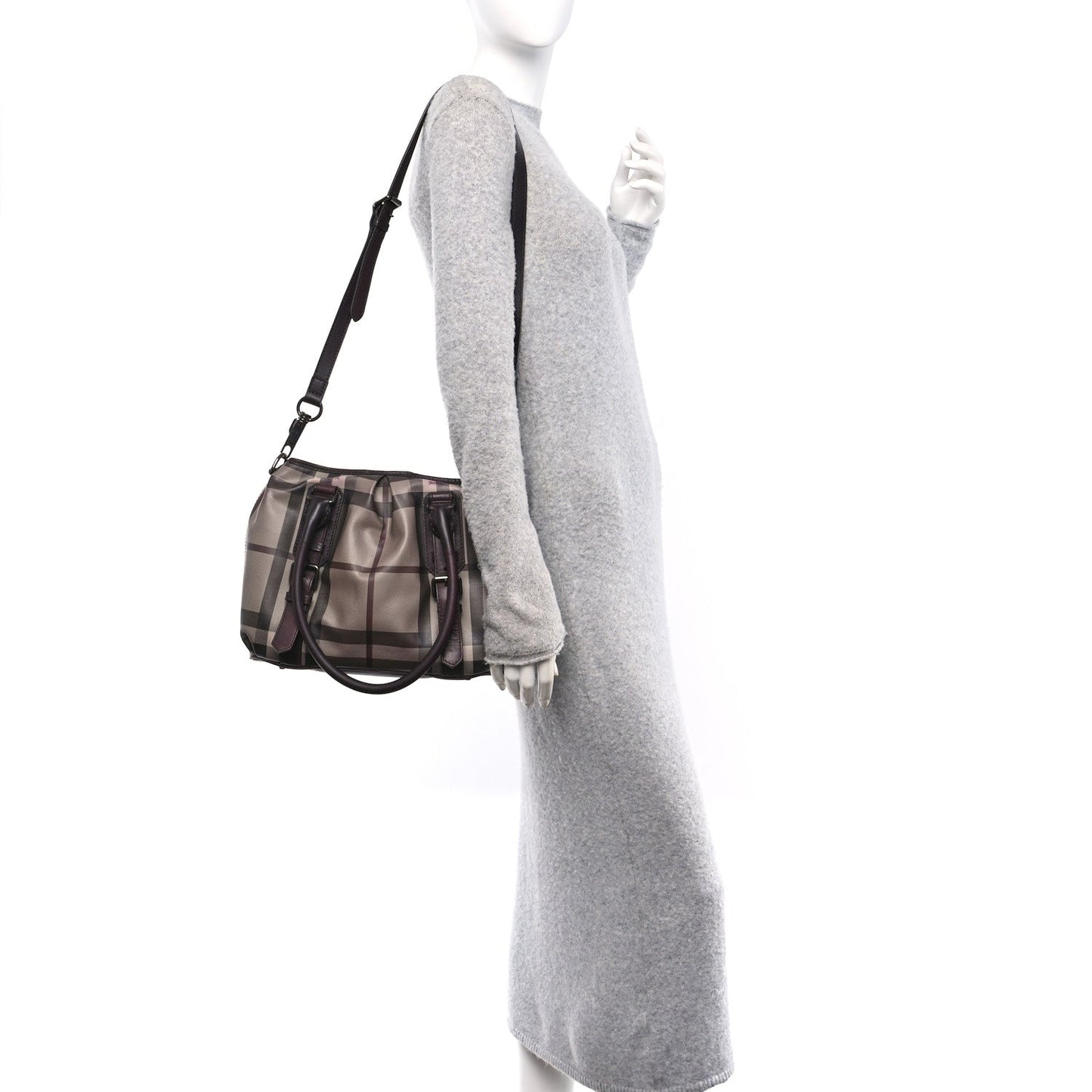 Burberry Smoked Check Small Northfield Tote Plum