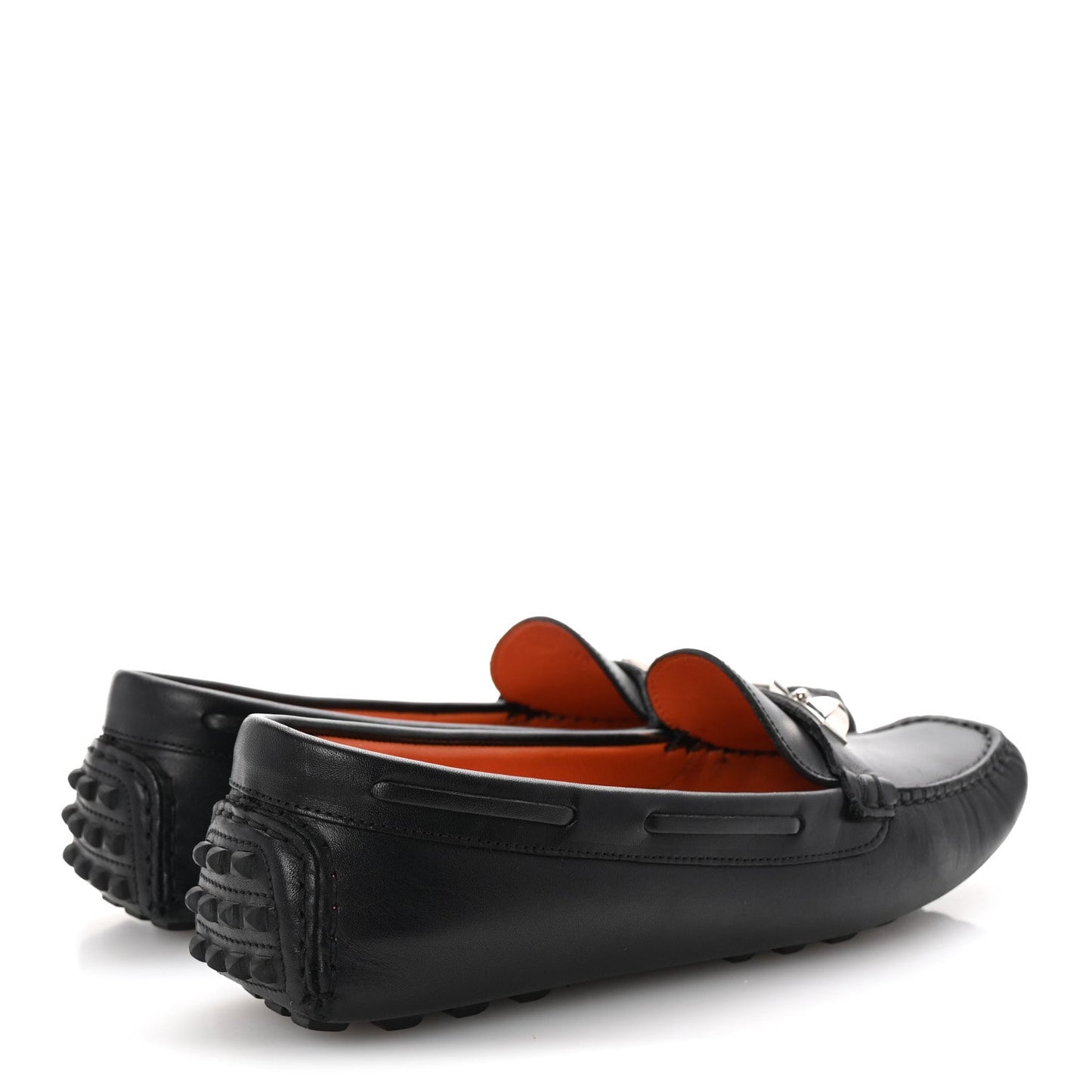 Hermes Supple Calfskin Mens Irving Driving Moccasin Loafers 37 Black