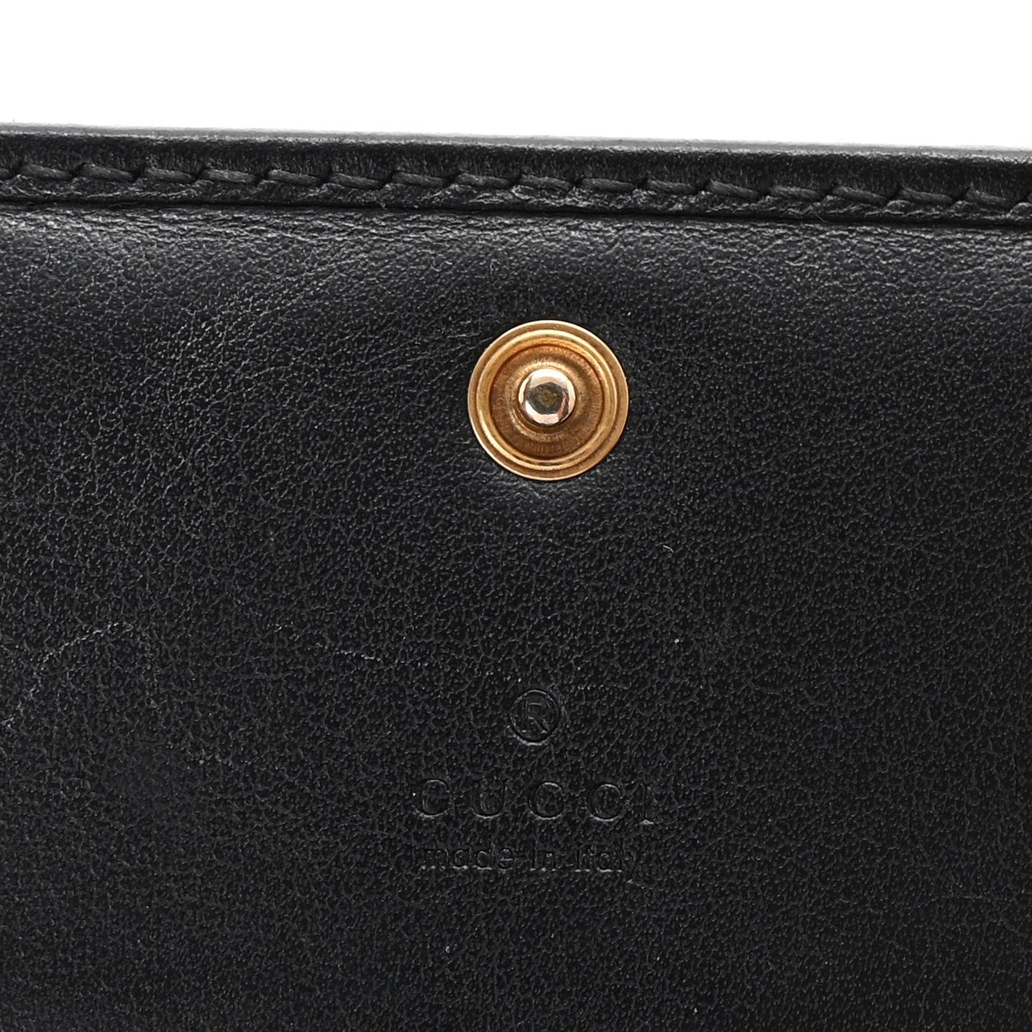 Gucci Calfskin Matelasse GG Marmont Card Case Wallet Black