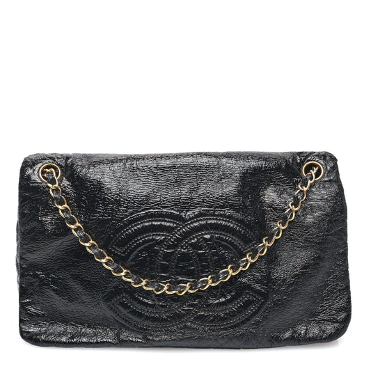 Chanel Vinyl Medium Rock and Chain Flap Black