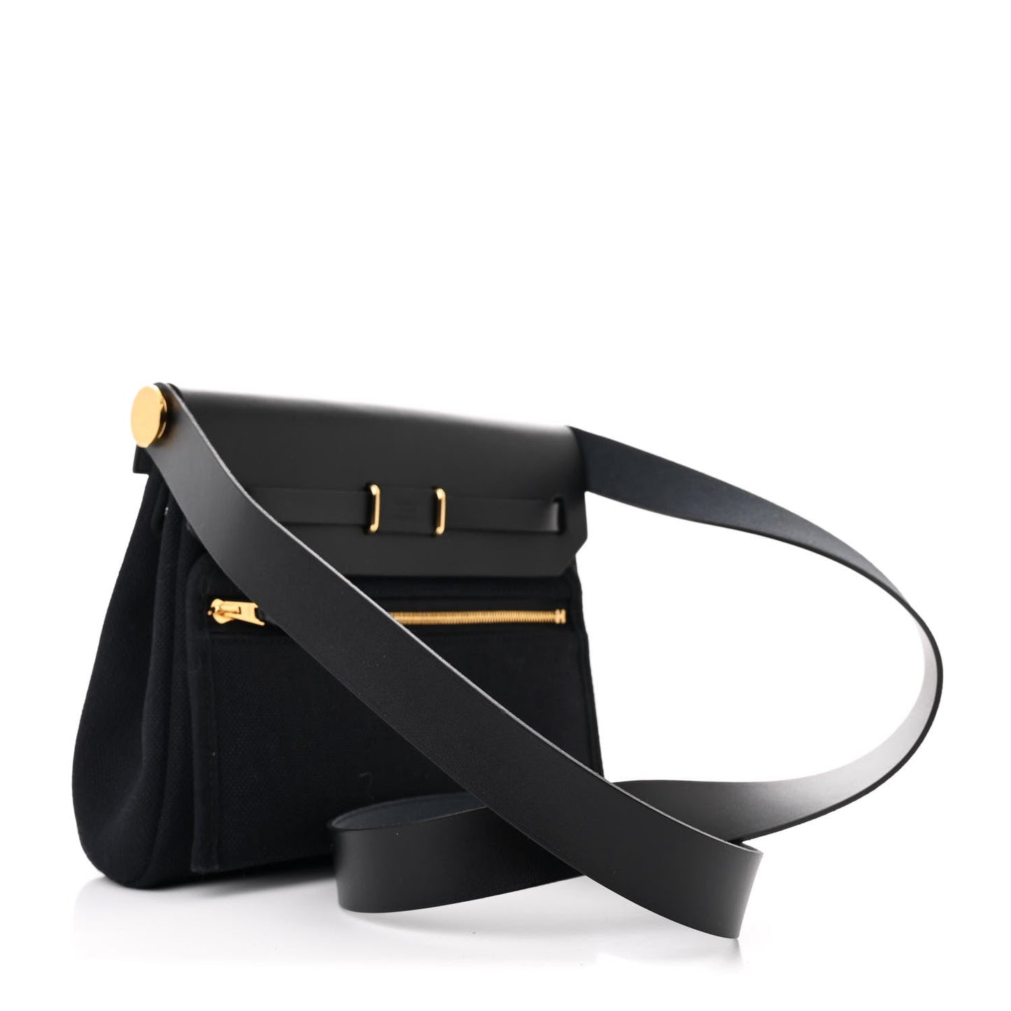 Hermes Military Toile Vache Hunter Herbag Zip Retourne 20 Black