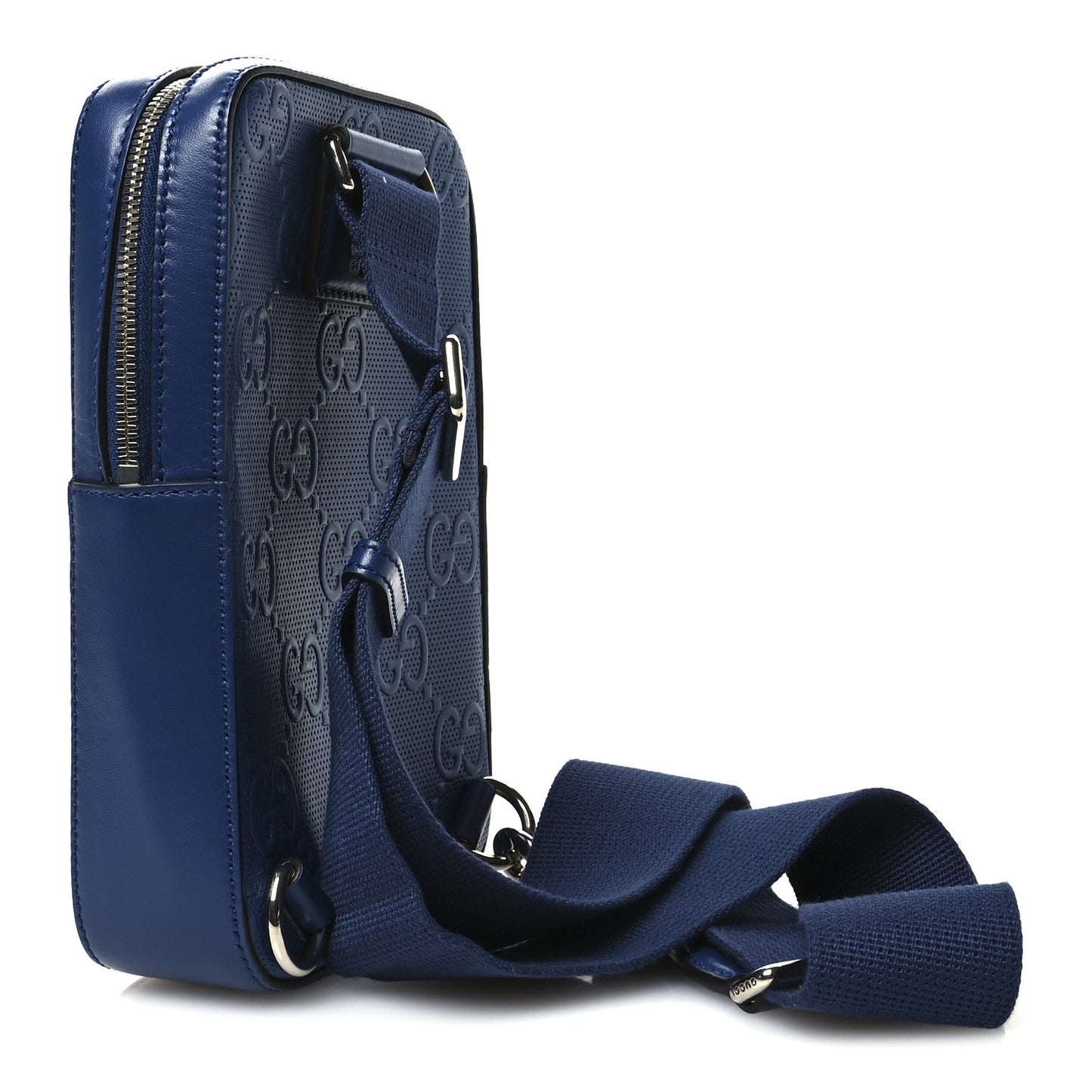 Gucci Calfskin GG Tennis Embossed Sling Backpack Blue