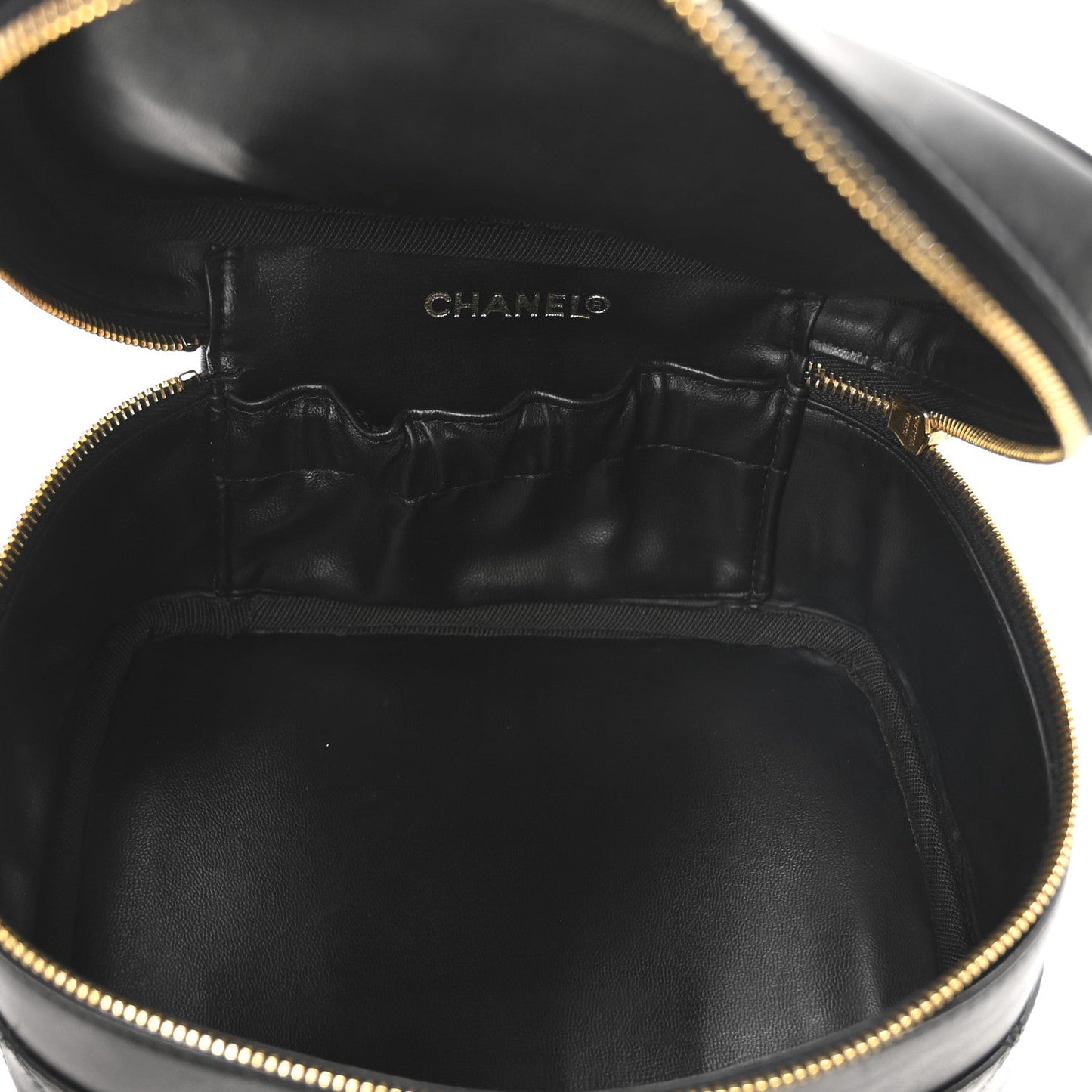 Chanel Lambskin Vanity Cosmetic Case Black