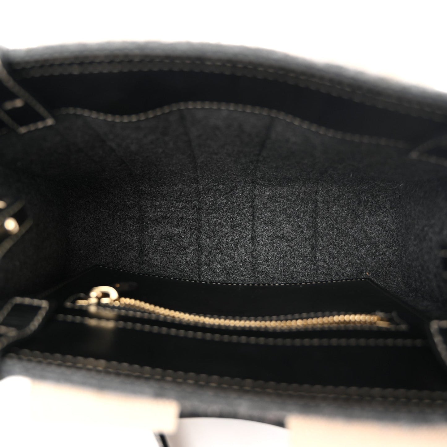 Chloe Felt Calfskin Small Woody Ribbon Tote With Strap Cashmere Grey