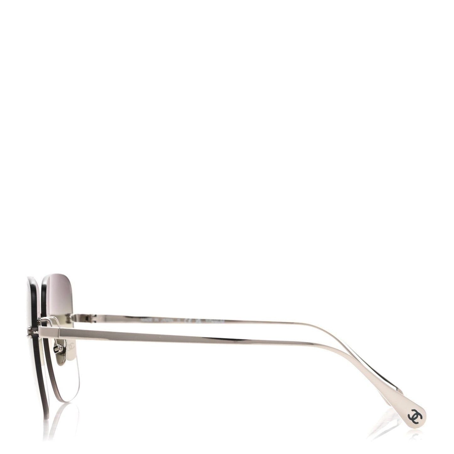 Chanel Titanium Rimless Square Sunglasses 4287-T Silver