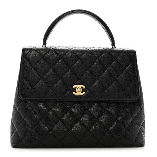 Chanel Caviar Quilted Jumbo Kelly Flap Black