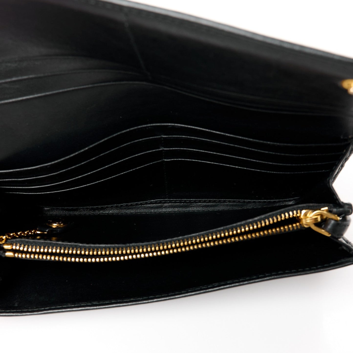 Prada Soft Calfskin Quilted Continental Flap Wallet Black