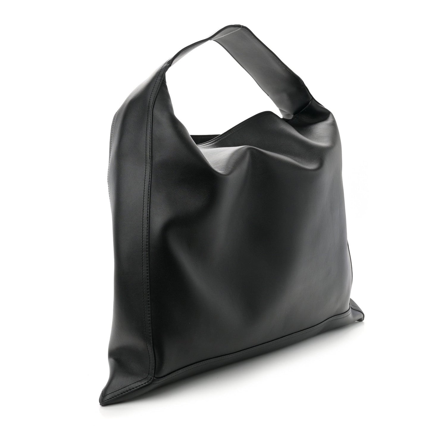 Bottega Veneta Silky Calfskin Large Hop Black
