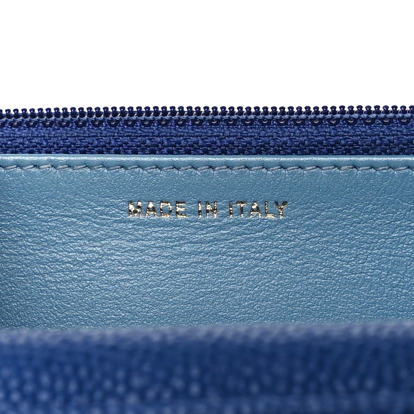 Chanel Grained Calfskin Quilted Cuba Wallet On Chain WOC Blue