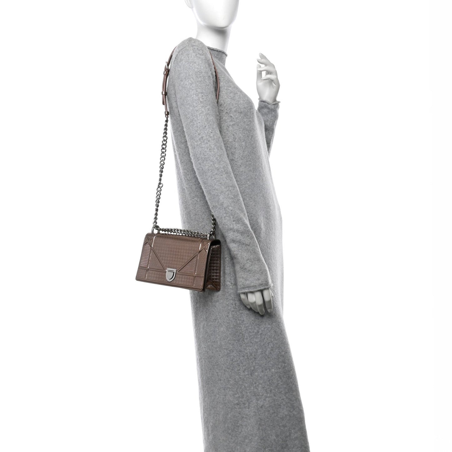 Christian Dior Patent Micro-Cannage Small Diorama Flap Bag Hyper Pink