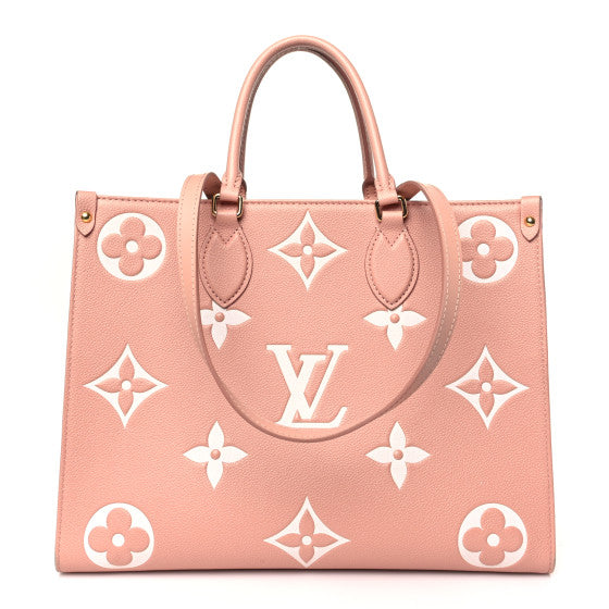 Louis Vuitton Empreinte Monogram Giant Onthego MM Rose Trianon Creme