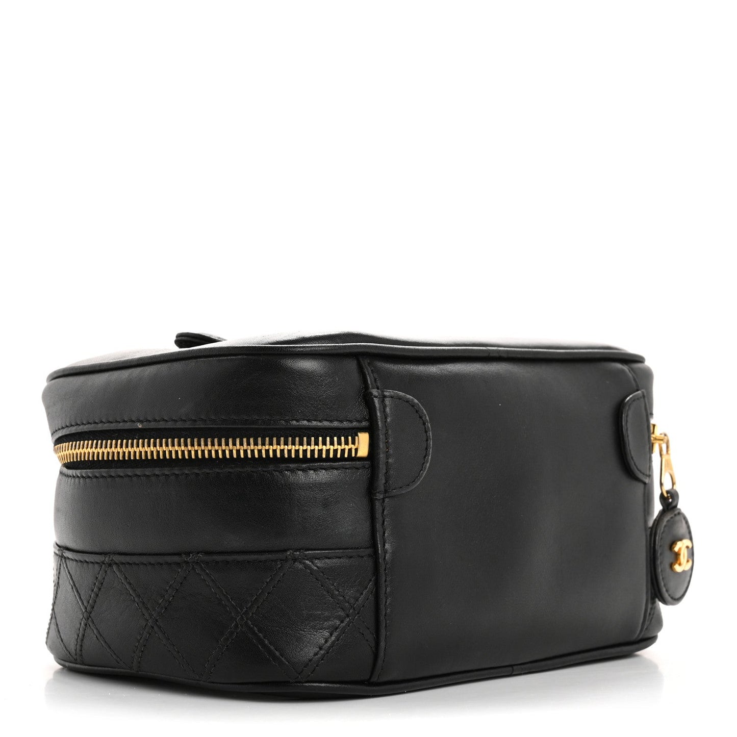 Chanel Lambskin Vanity Cosmetic Case Black