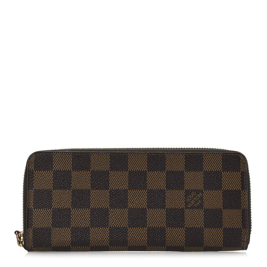Louis Vuitton Damier Ebene Clemence Wallet Cherry