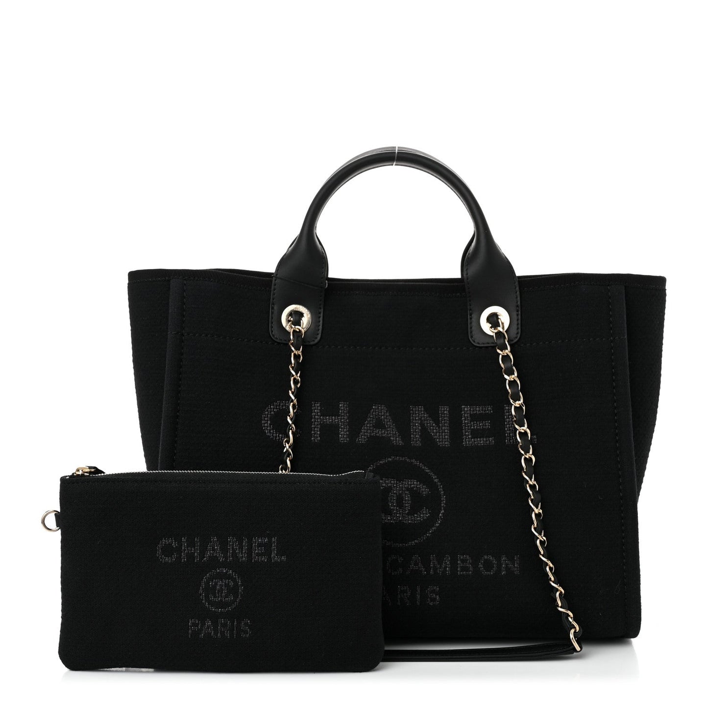 Chanel Mixed Fibers Small Deauville Tote Black