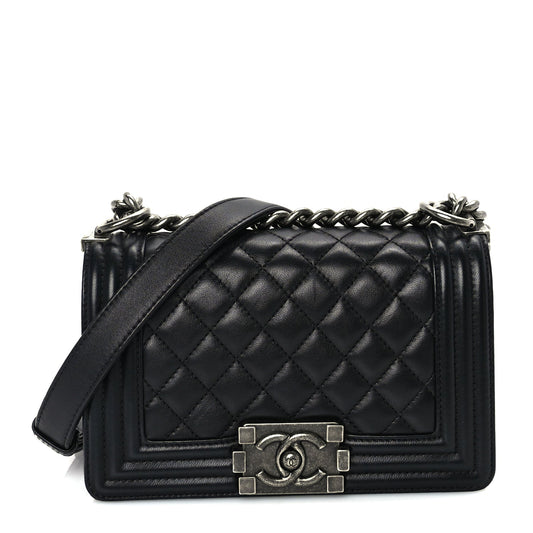 Chanel Lambskin Quilted Small Boy Flap Black