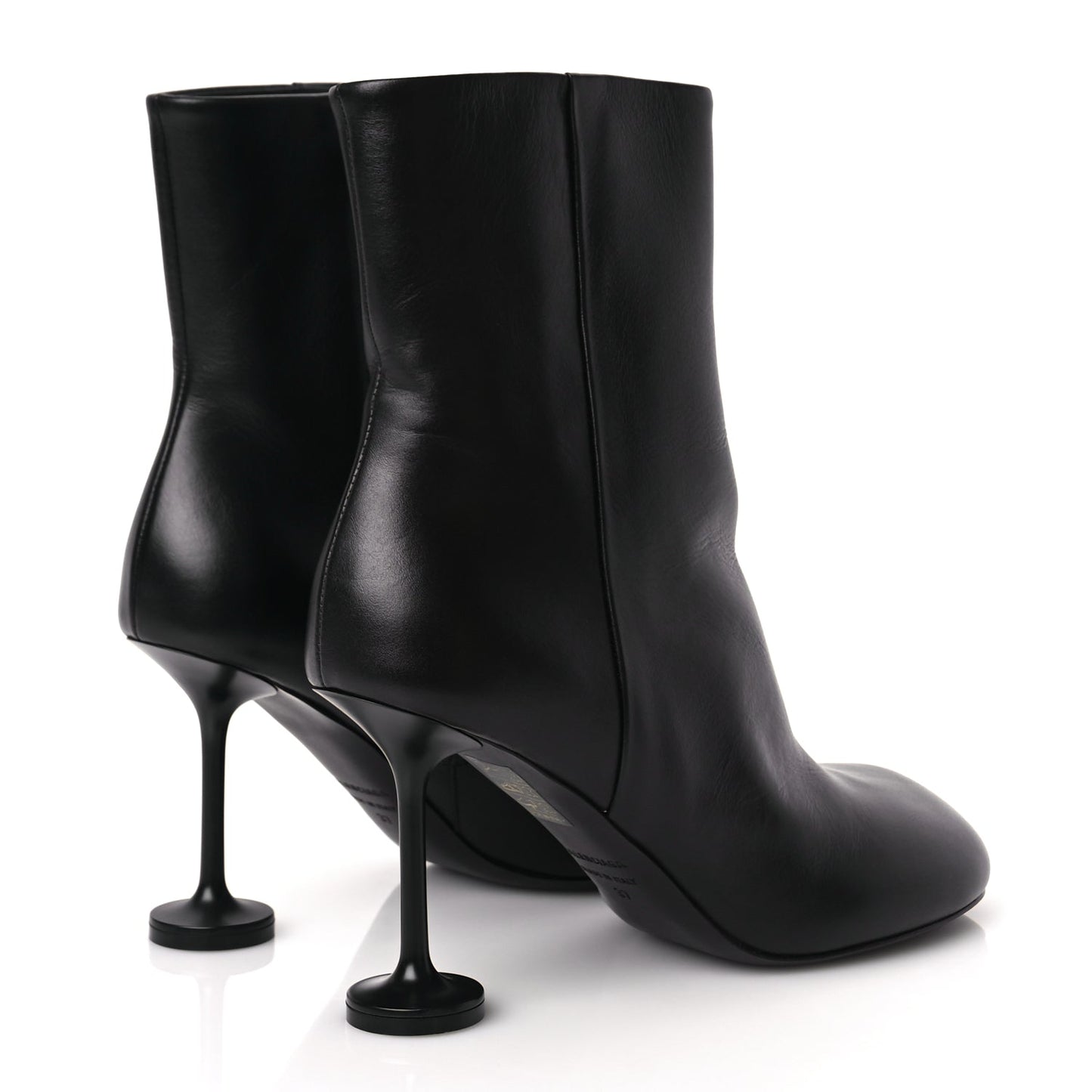 Balenciaga Soft Leather Lady Pedestal 90mm Booties 37 Black