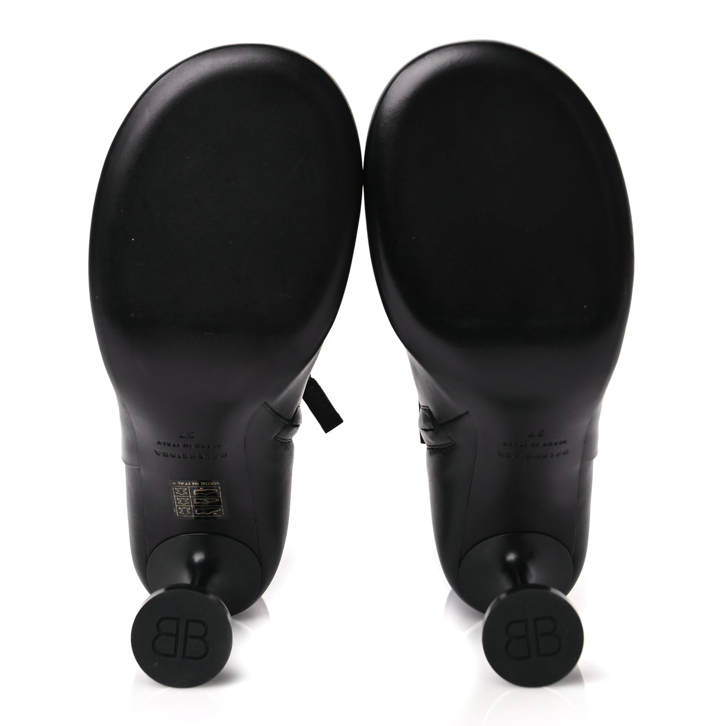 Balenciaga Soft Leather Lady Pedestal 90mm Booties 37 Black