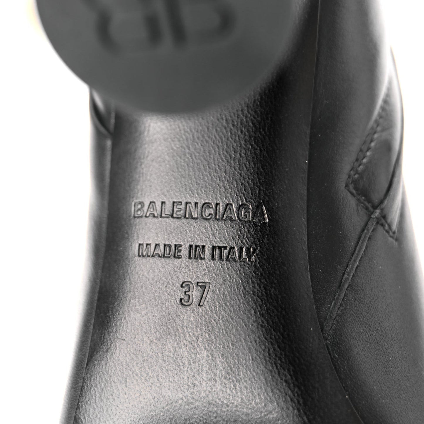 Balenciaga Soft Leather Lady Pedestal 90mm Booties 37 Black