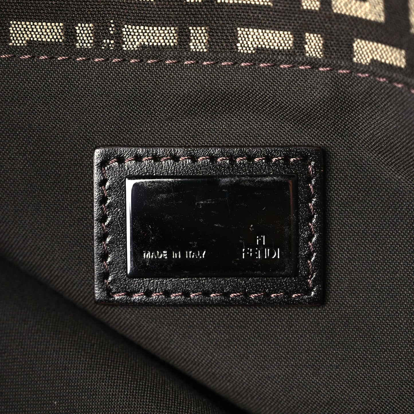 Fendi Zucchino Vitello Shoulder Tote  Testa di Moro
