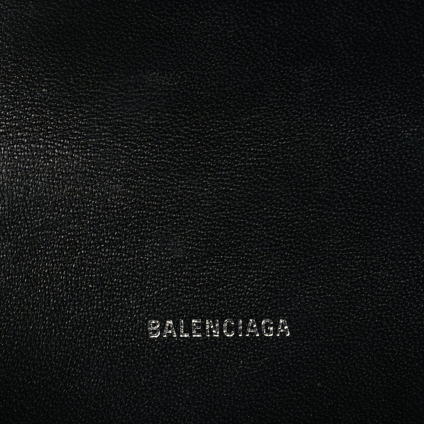 Balenciaga Shiny Calfskin Monochrome Crocodile Embossed Hourglass Top Handle Bag XS Black