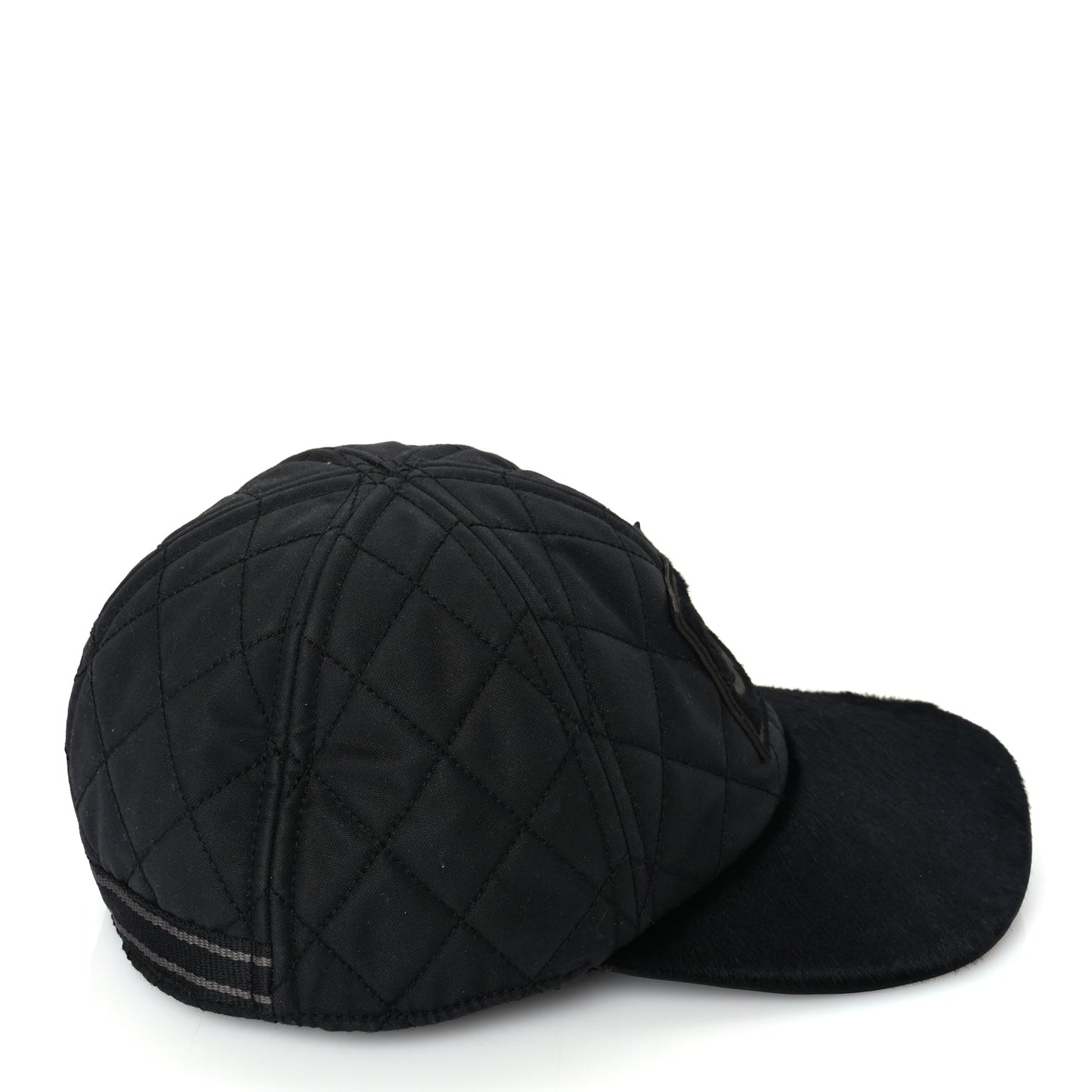 Chanel Nylon Pony Hair Quilted CC Cap M Black