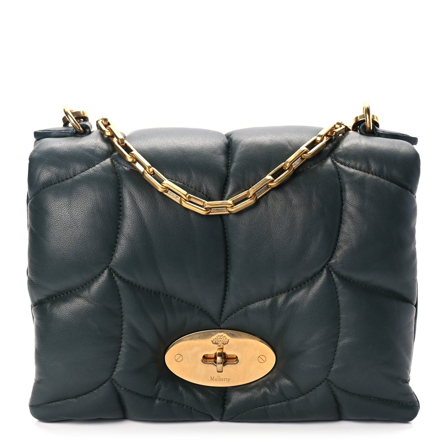 Mulberry Nappa Pillow Quilted Little Softie Bag Mulberry Green