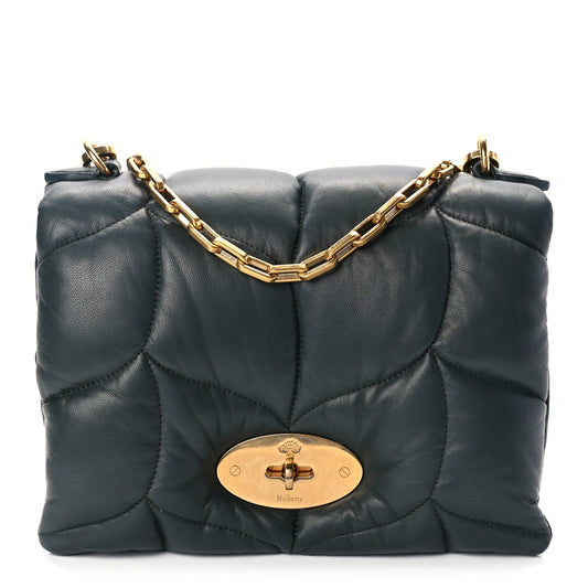 Mulberry Nappa Pillow Quilted Little Softie Bag Mulberry Green