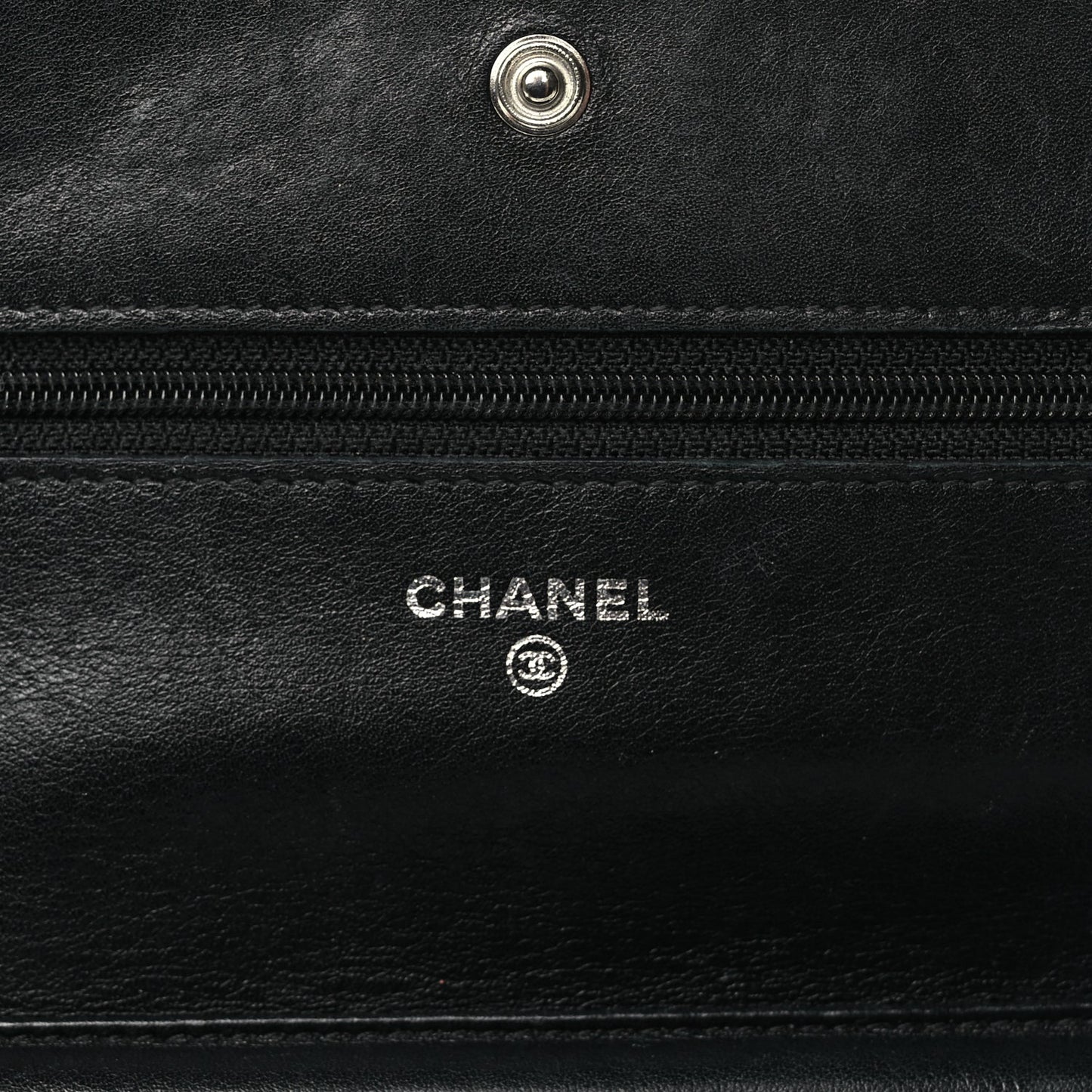 Chanel Caviar Timeless CC Wallet On Chain WOC Black