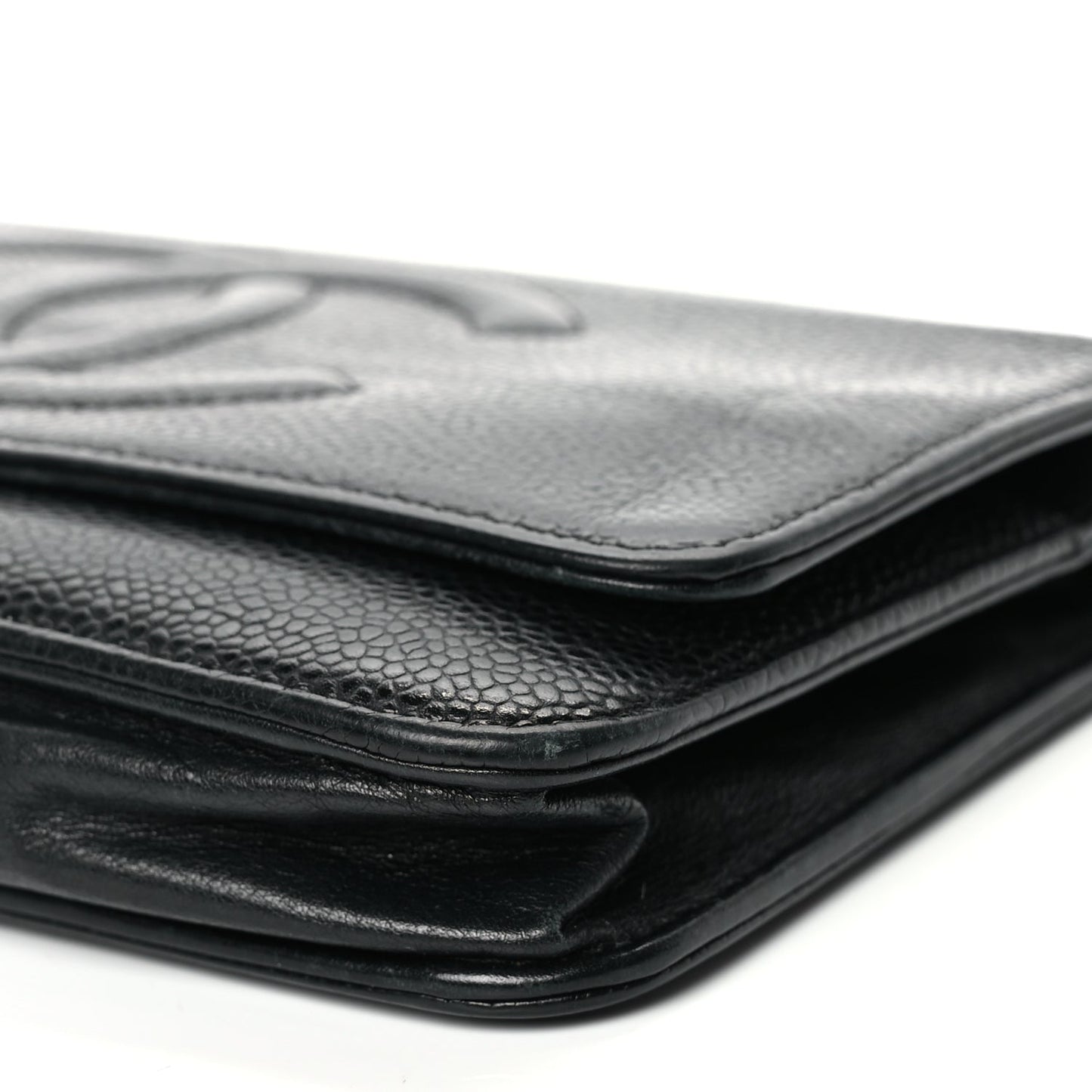 Chanel Caviar Timeless CC Wallet On Chain WOC Black