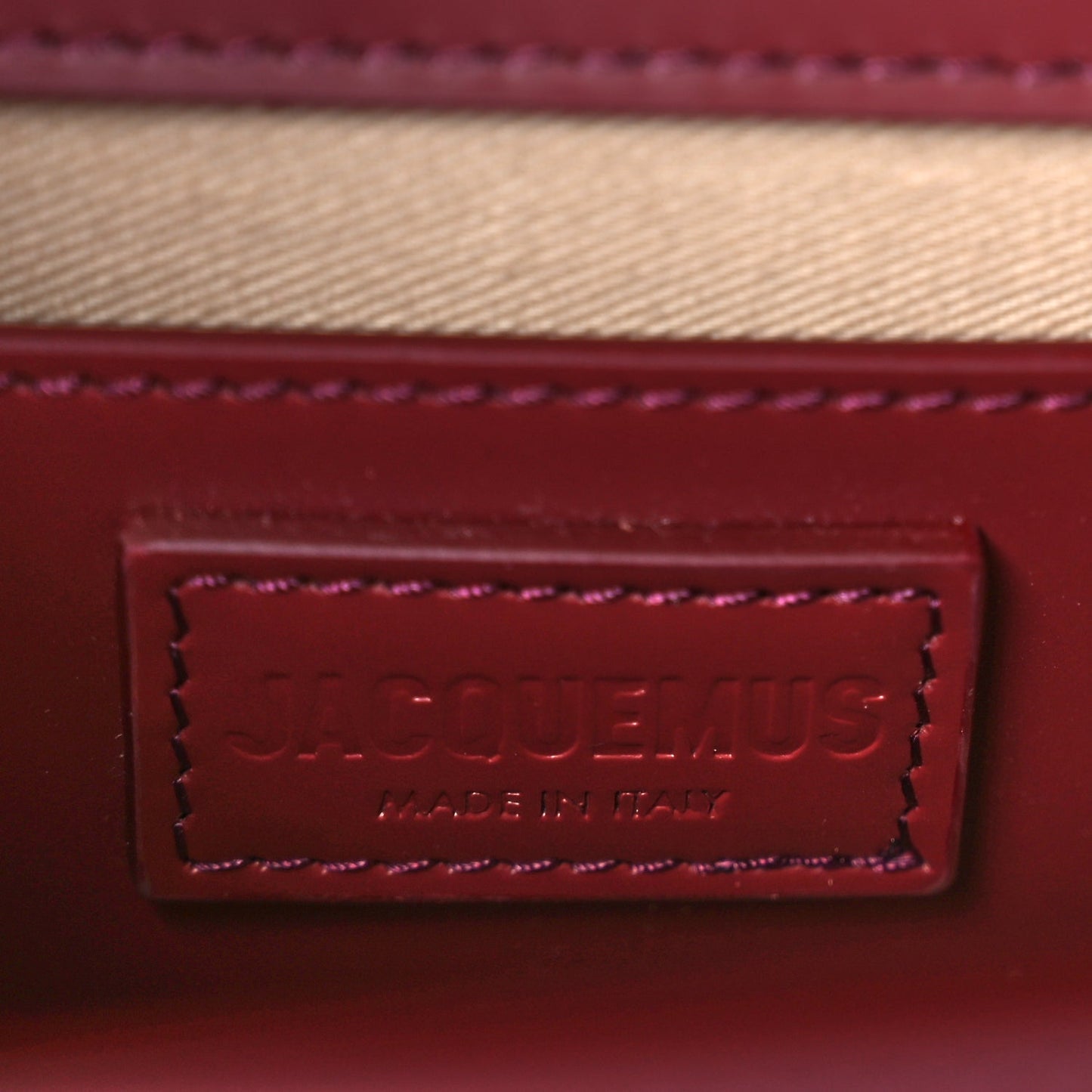 Jacquemus Smooth Calfskin Le Grand Bambino Dark Burgundy
