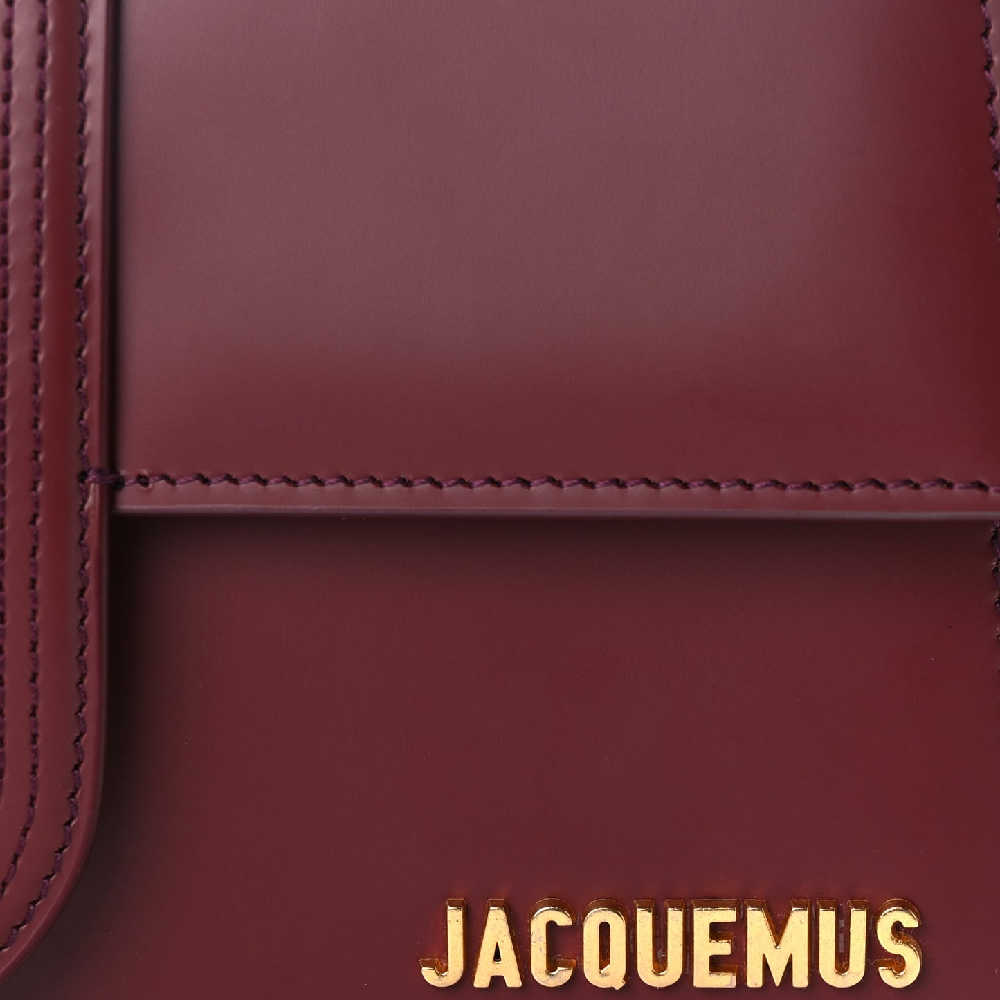 Jacquemus Smooth Calfskin Le Grand Bambino Dark Burgundy