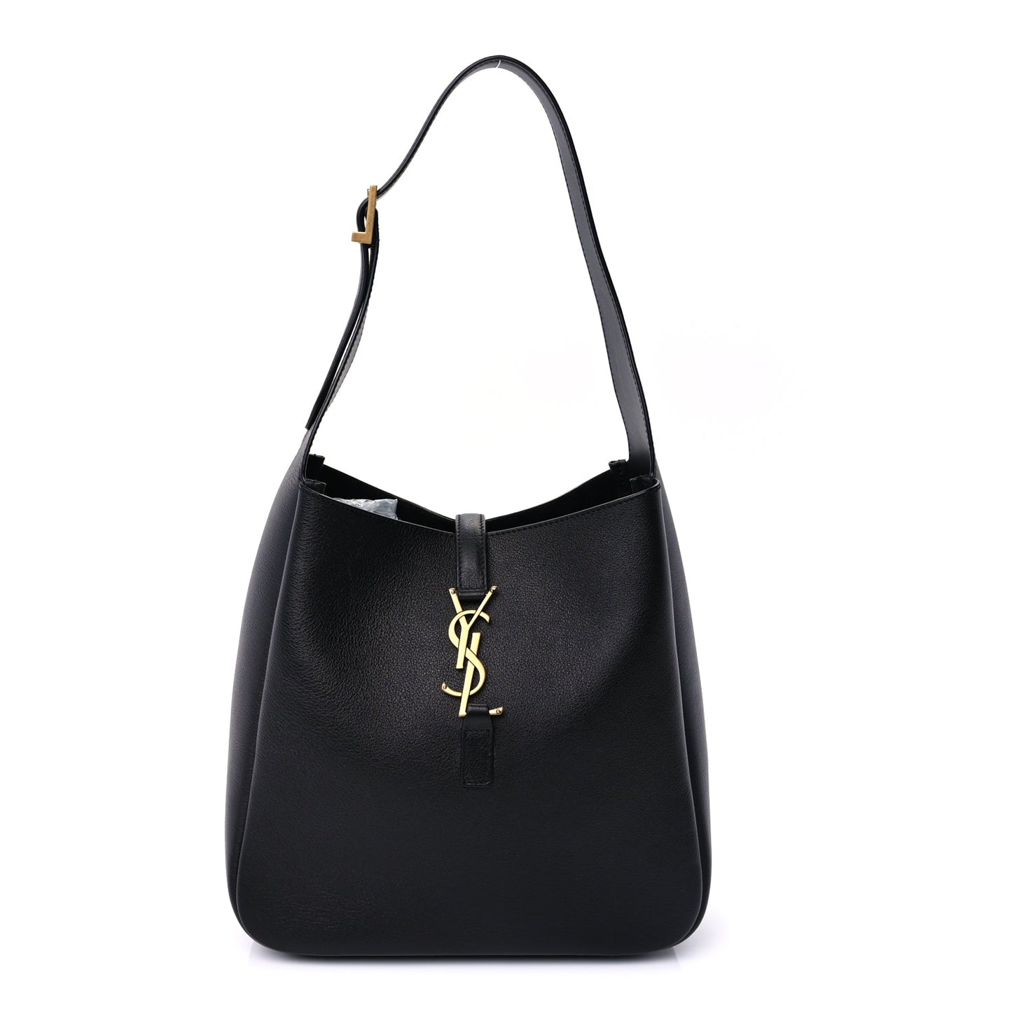 Saint Laurent Smooth Calfskin Small Le 5 A 7 Soft Hobo  Black