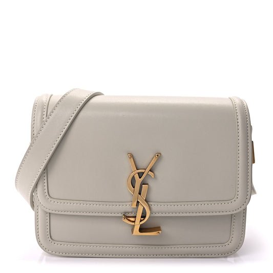 Saint Laurent Smooth Calfskin Small Solferino Satchel Ivory