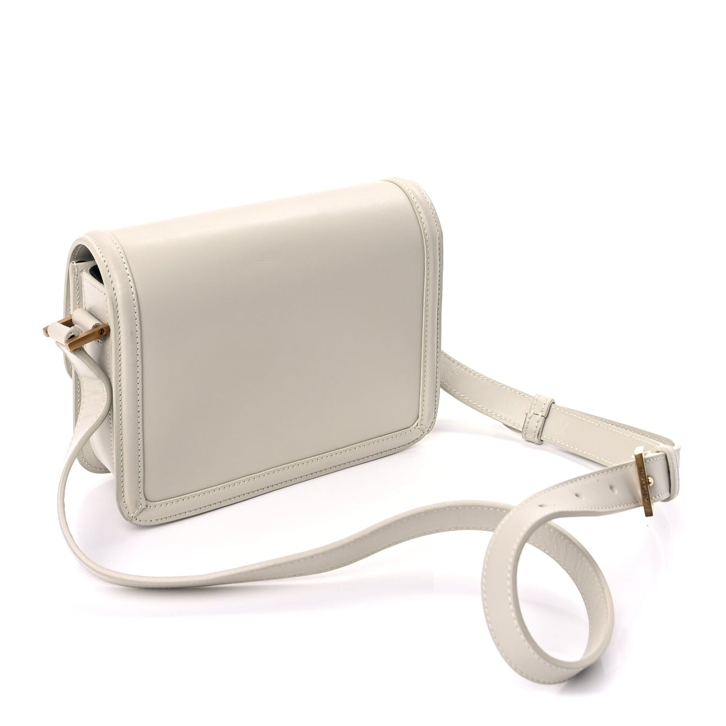 Saint Laurent Smooth Calfskin Small Solferino Satchel Ivory