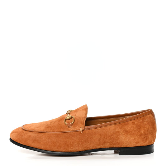 Gucci Suede Cachemire Malaga Kid Womens Jordaan Loafers 38 Blondie Cognac