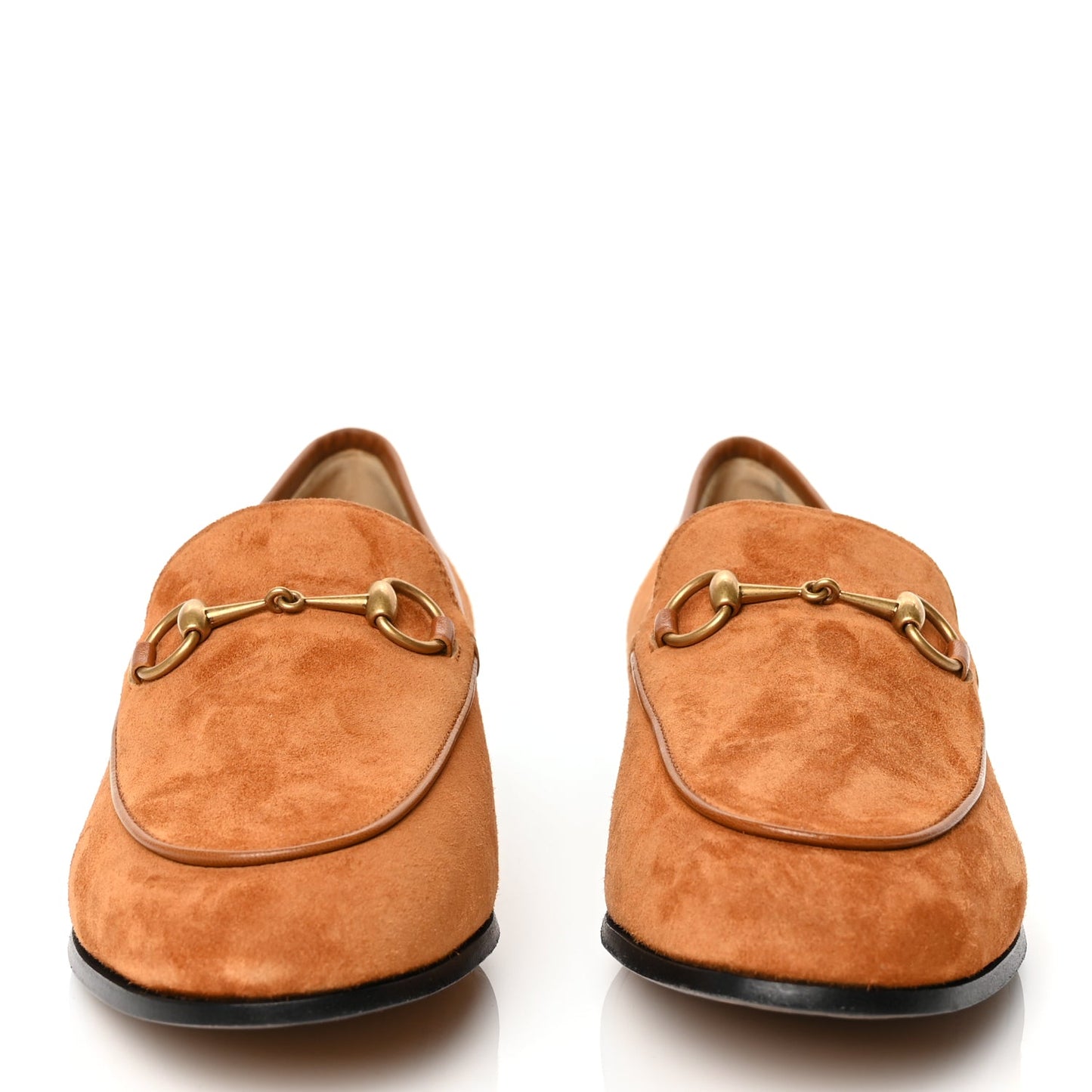 Gucci Suede Cachemire Malaga Kid Womens Jordaan Loafers 38 Blondie Cognac