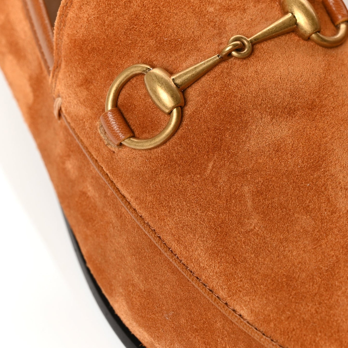 Gucci Suede Cachemire Malaga Kid Womens Jordaan Loafers 38 Blondie Cognac