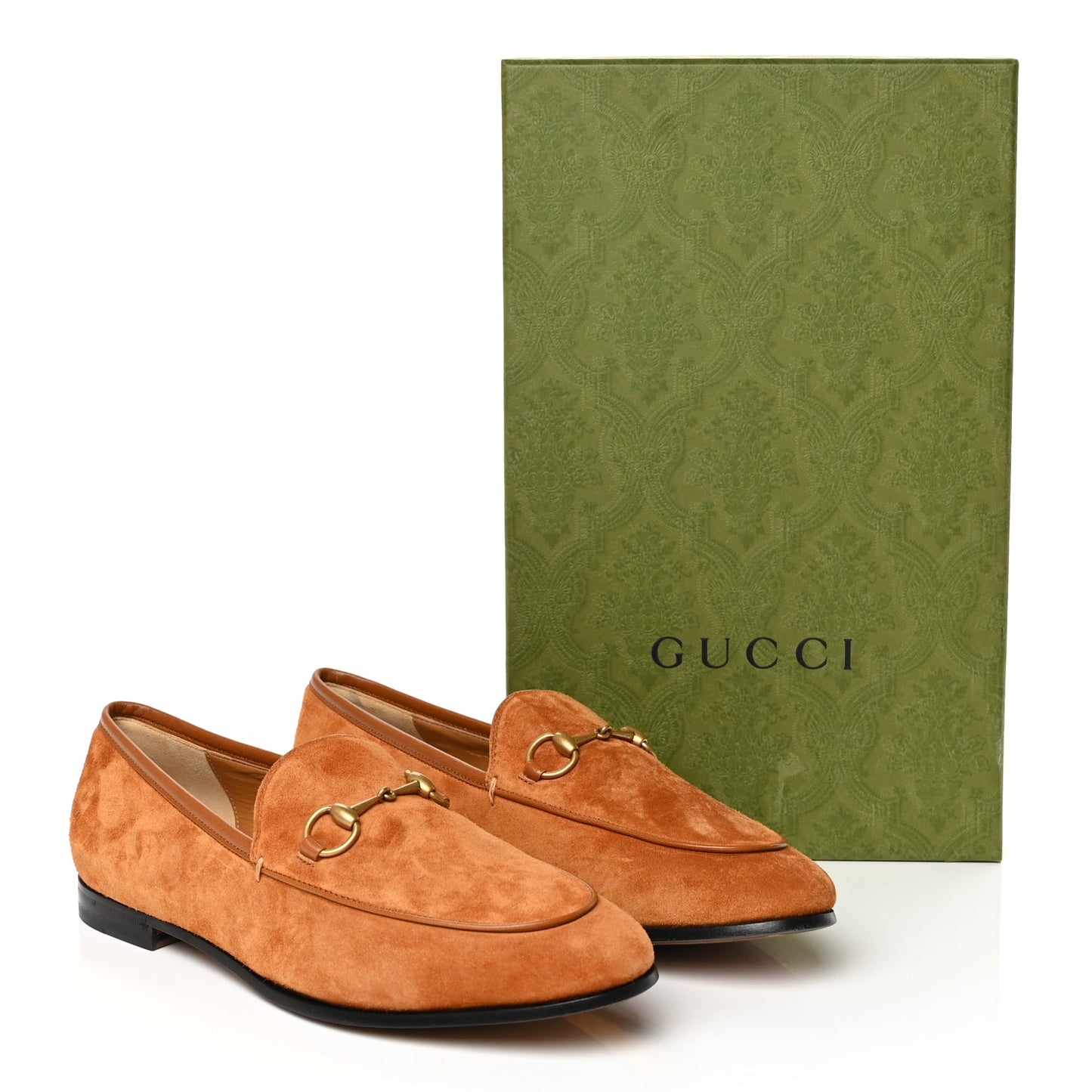 Gucci Suede Cachemire Malaga Kid Womens Jordaan Loafers 38 Blondie Cognac