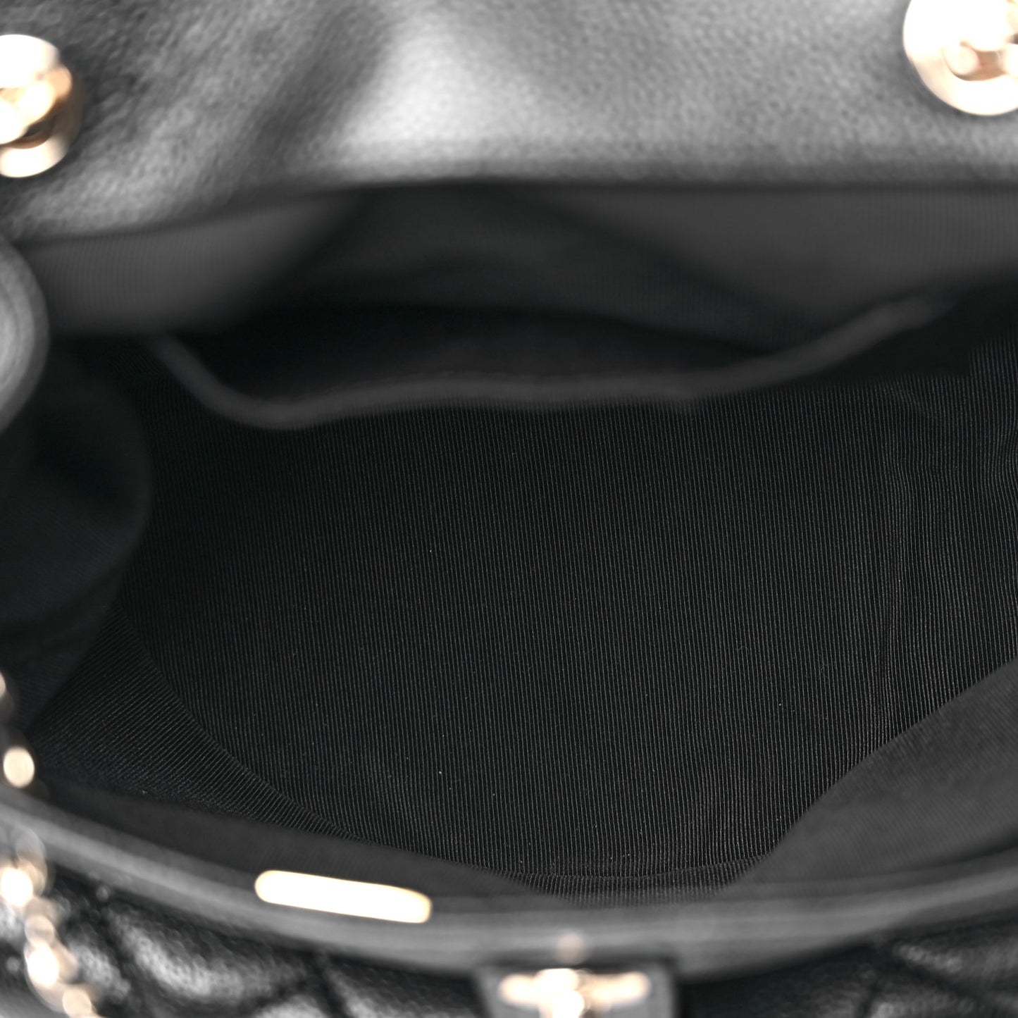 Chanel Shiny Caviar Quilted Small Duma Pockets Drawstring Backpack Black