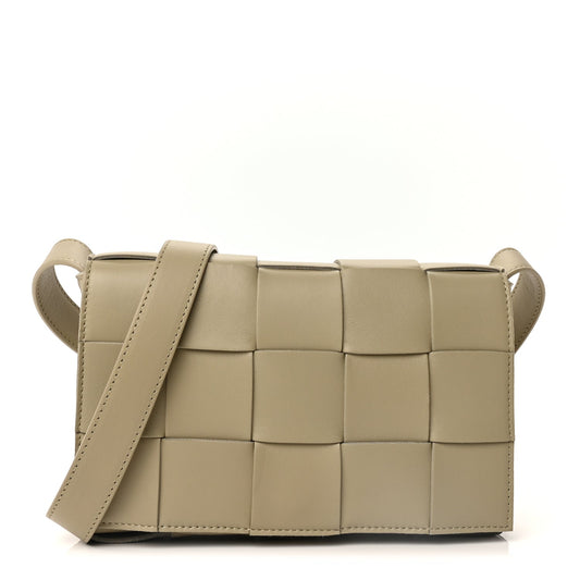Bottega Veneta Lambskin Maxi Intrecciato Cassette Crossbody Bag  New Sauge