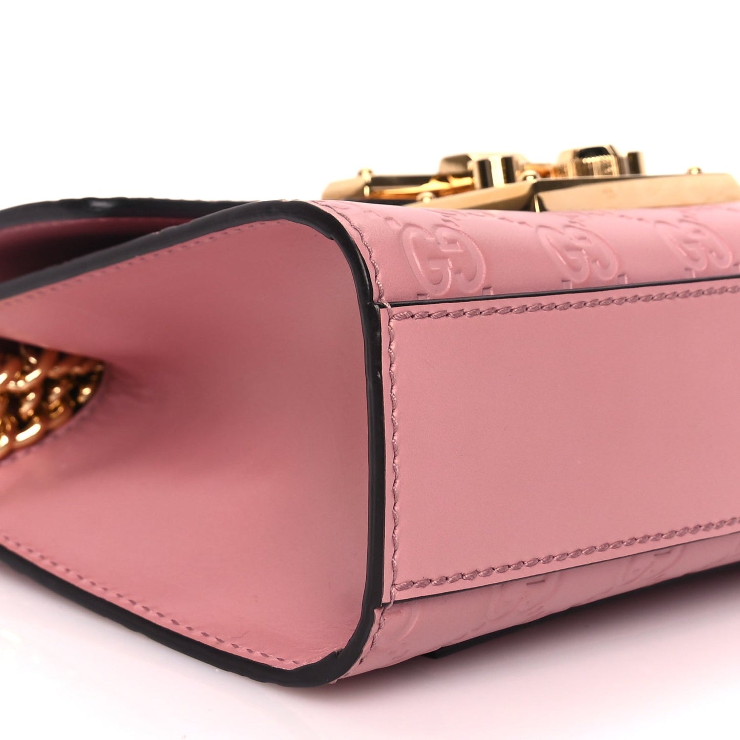 Gucci Guccissima Small Padlock Shoulder Bag Rose Baby Candy