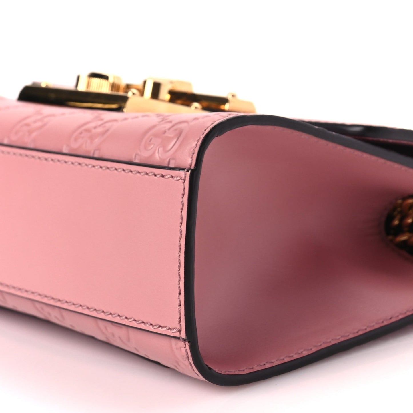 Gucci Guccissima Small Padlock Shoulder Bag Rose Baby Candy