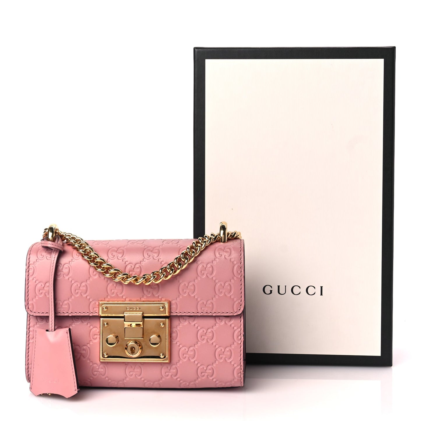 Gucci Guccissima Small Padlock Shoulder Bag Rose Baby Candy