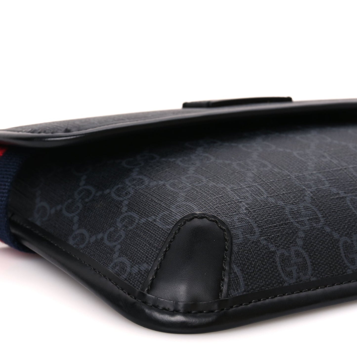 Gucci GG Supreme Monogram Web Slim Belt Bag Black Grey