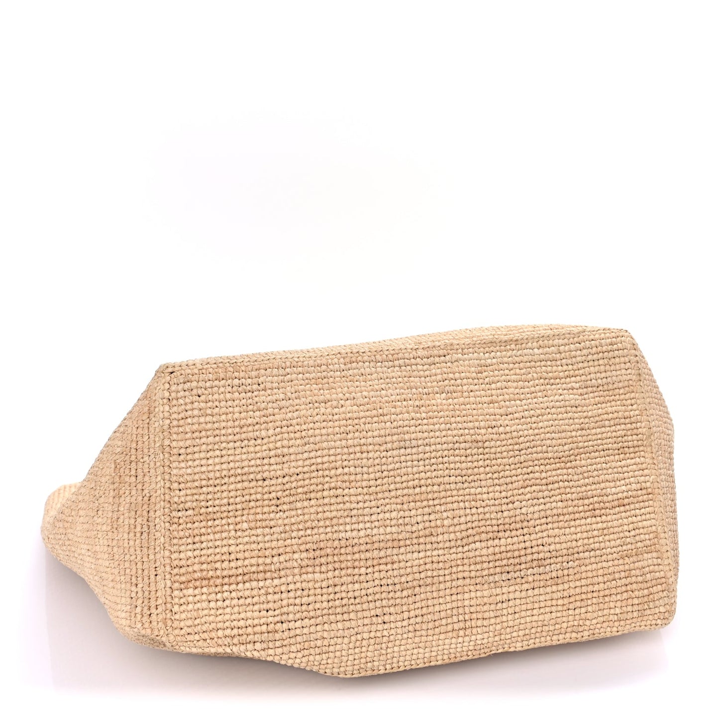 Celine Raffia Calfskin Classic Panier Shopper Cabas Natural Tan