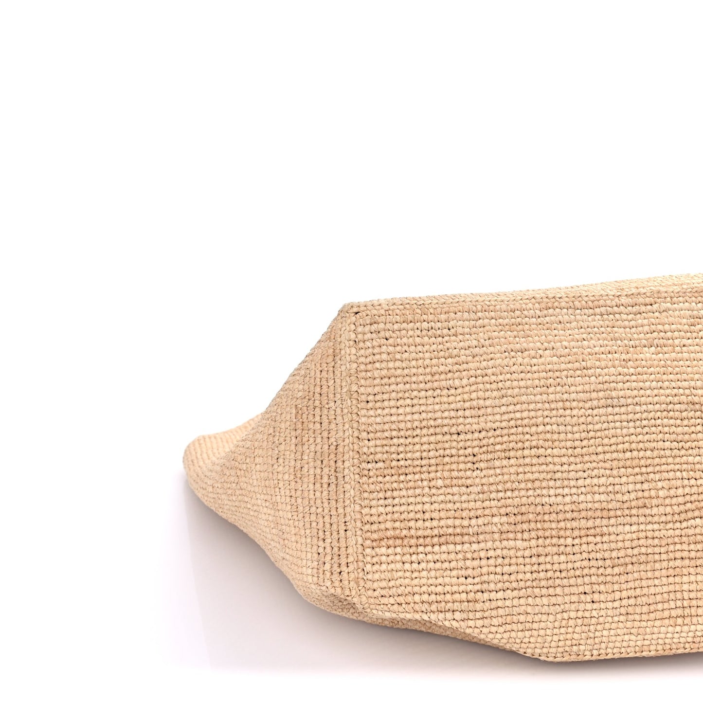 Celine Raffia Calfskin Classic Panier Shopper Cabas Natural Tan